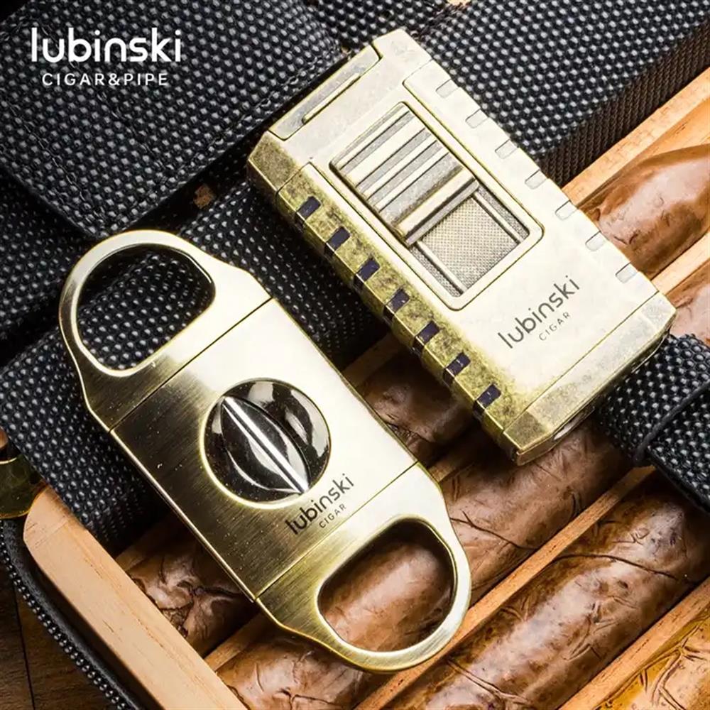 Lubinski Deri-Silikon Seyahat Puro Çantası Humidor Siyah/Lacivert