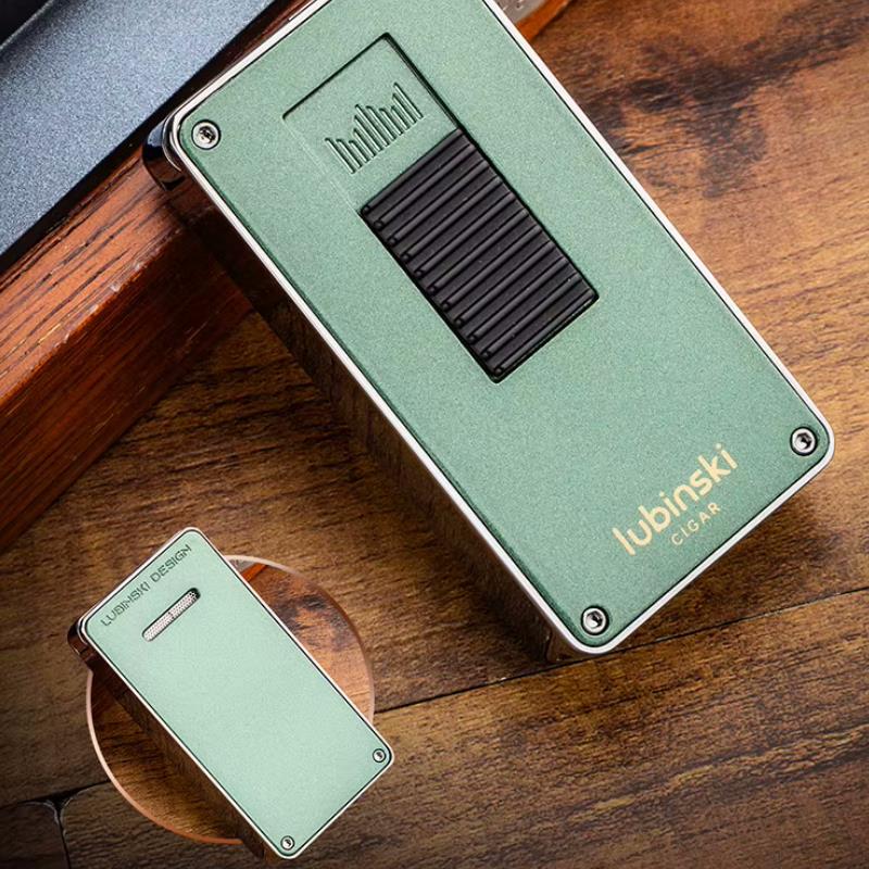 Lubinski Design Yeni Seri Çift Torch Delicili Puro Çakmağı Yeşil