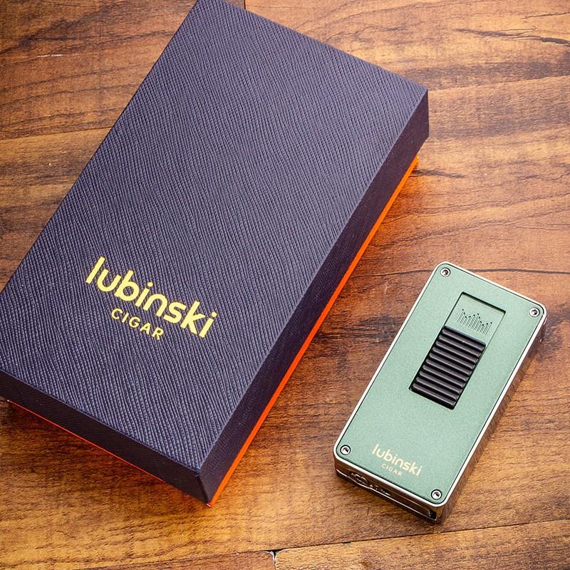 Lubinski Design Yeni Seri Çift Torch Delicili Puro Çakmağı Yeşil