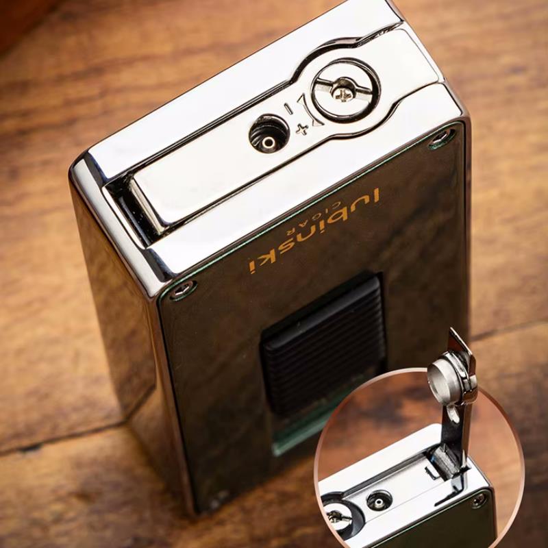 Lubinski Design Yeni Seri Çift Torch Delicili Puro Çakmağı Gunmetal