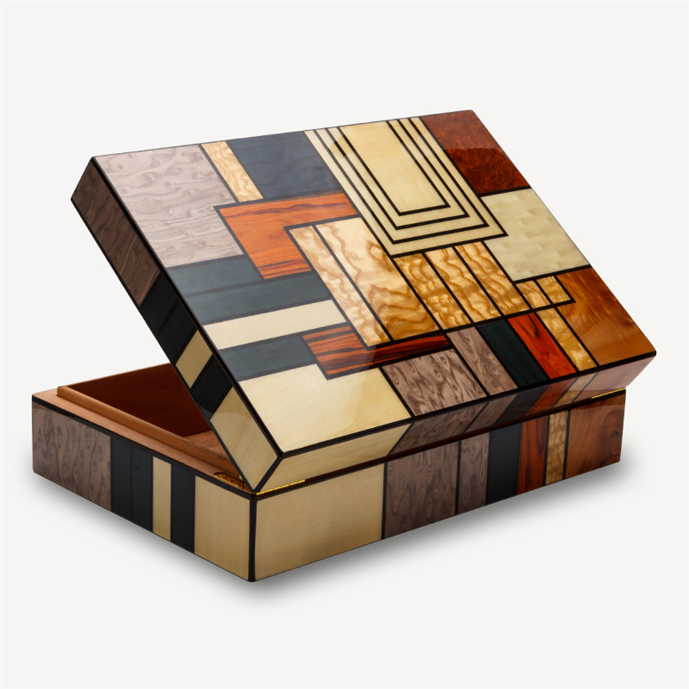 Lubinski İspanyol Sedir Puro Kutusu Humidor Abstract 30s