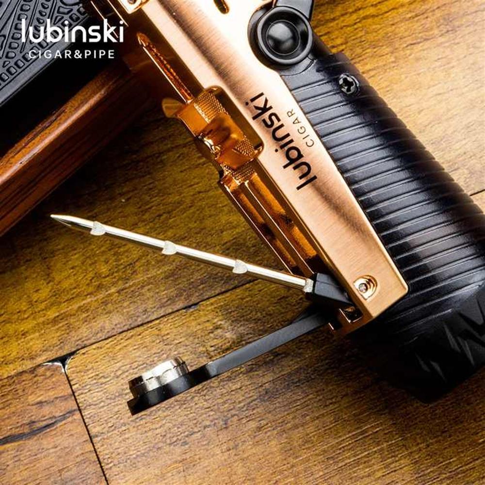 Lubinski Lion İğneli + Delicili Tek Torch Puro Çakmağı Gunmetal
