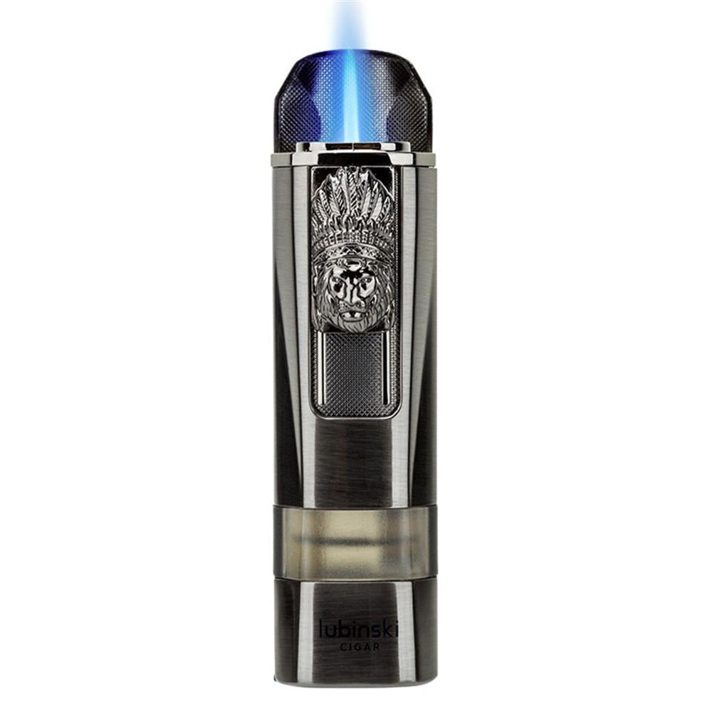 Lubinski Lion Sehpalı Delicili Tek Torch Puro Çakmağı Gunmetal
