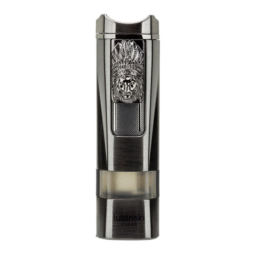Lubinski Lion Sehpalı Delicili Tek Torch Puro Çakmağı Gunmetal