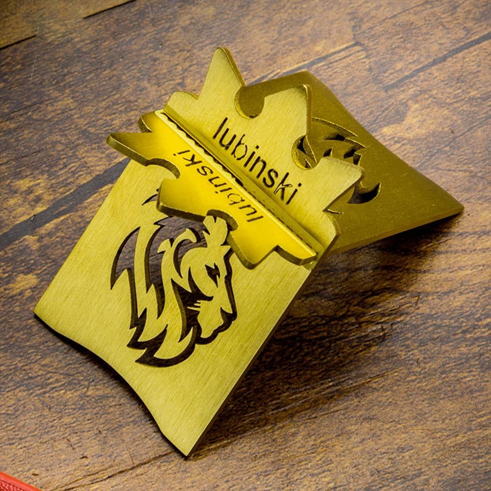 Lubinski New Lion Özel İşleme Motifli Puro Sehpası Gold Lion-1