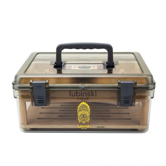 Lubinski Plexi -Sedir Şeffaf Puro Kutusu Humidor 50s