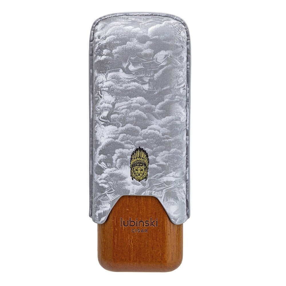 Lubinski Special Edt. Mikrofiber Deri İkili Sedirli Puro Kılıfı - Grey(62 Ring)