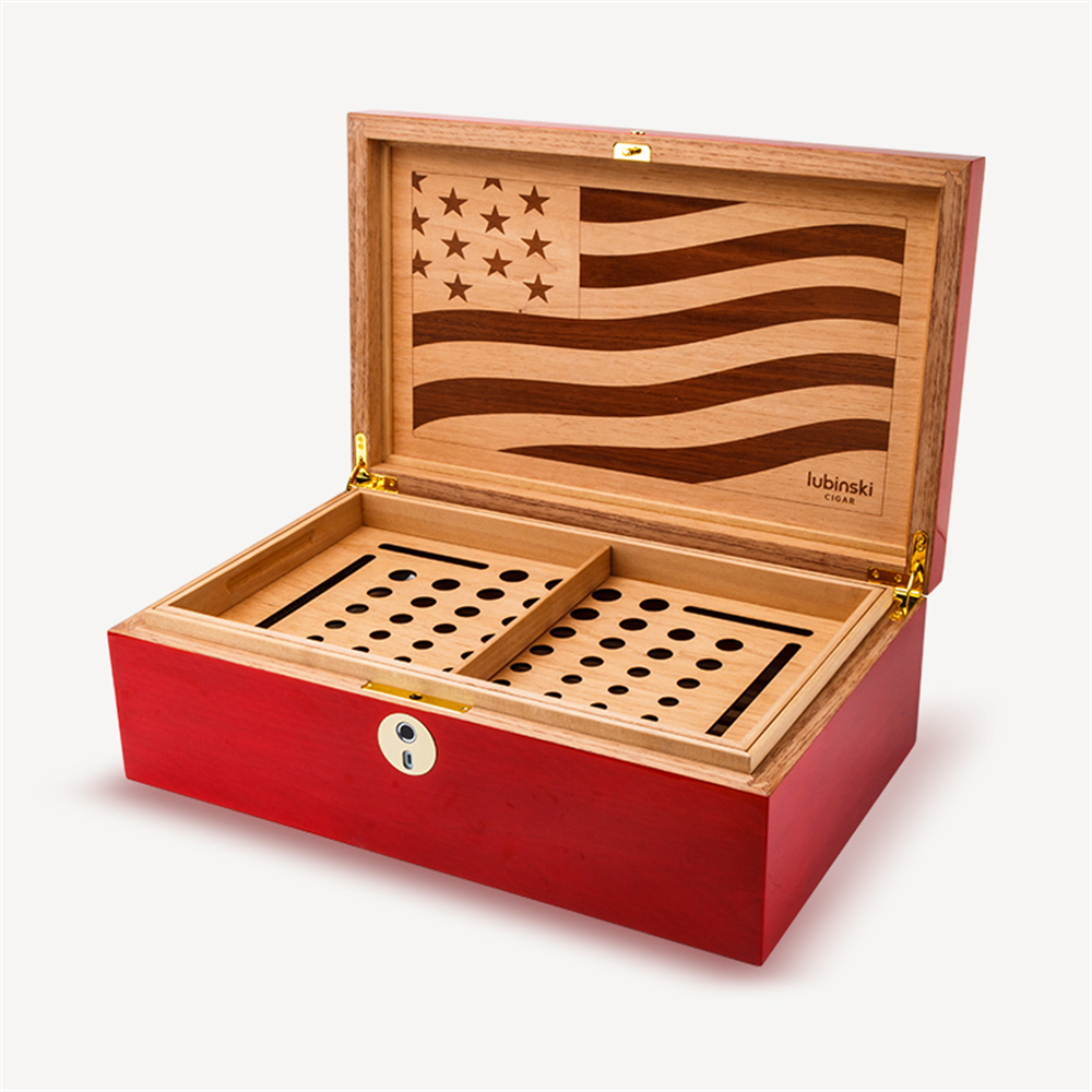 Lubinski Special Edt. Parmakizi Kilitli Puro Kutusu Humidor Flag 60s