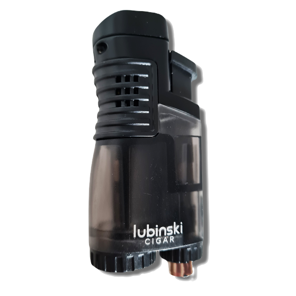 Lubinski Üç Torch Sehpalı Puro Çakmağı Siyah