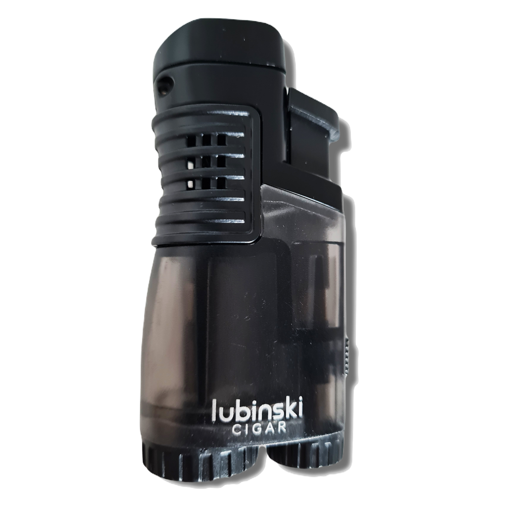 Lubinski Üç Torch Sehpalı Puro Çakmağı Siyah