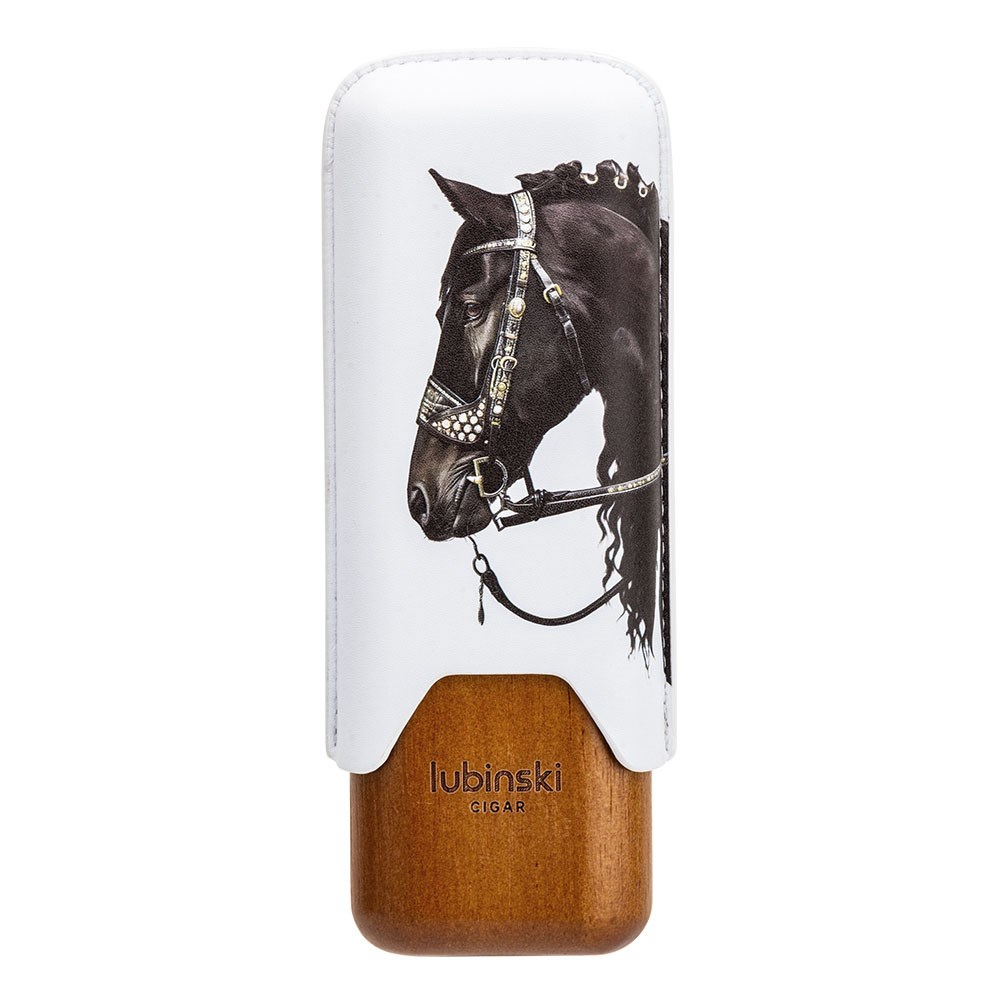 Lubinski Year Of Horse Deri İkili Sedirli Puro Kılıfı - Beyaz(62 Ring)