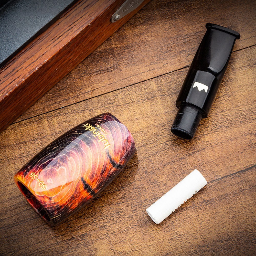 Lubinski Yeni Briar Puro Ağızlığı 8mm Filtreli Flame (50-56 Ring)