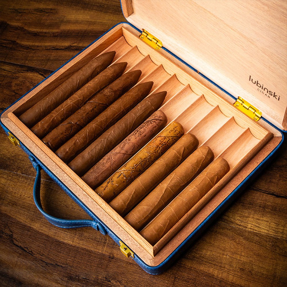 Lubinski Yeni Seri Deri Humidor El Çantası Puro Kutusu 20s Siyah