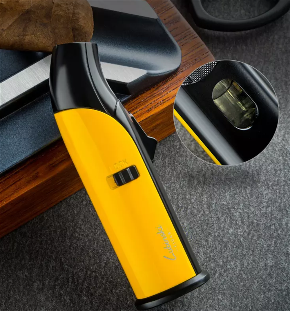 Lubinski Yeni Stil Tek Torch Masa Çakmağı Sarı-Siyah