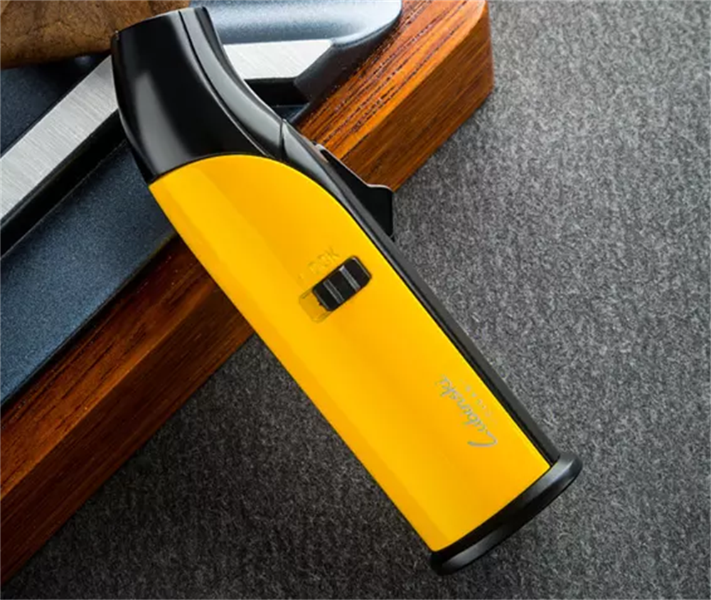 Lubinski Yeni Stil Tek Torch Masa Çakmağı Sarı-Siyah