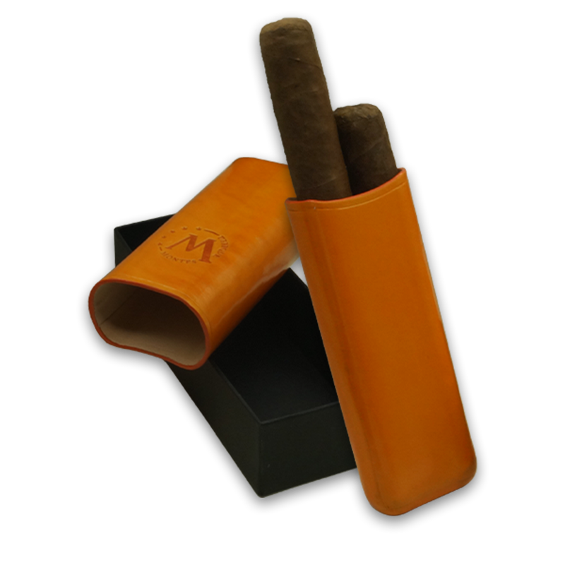 Montes Gerçek Deri El Yapımı Puro Kılıfı İkili (52 Ring) Amsterdam