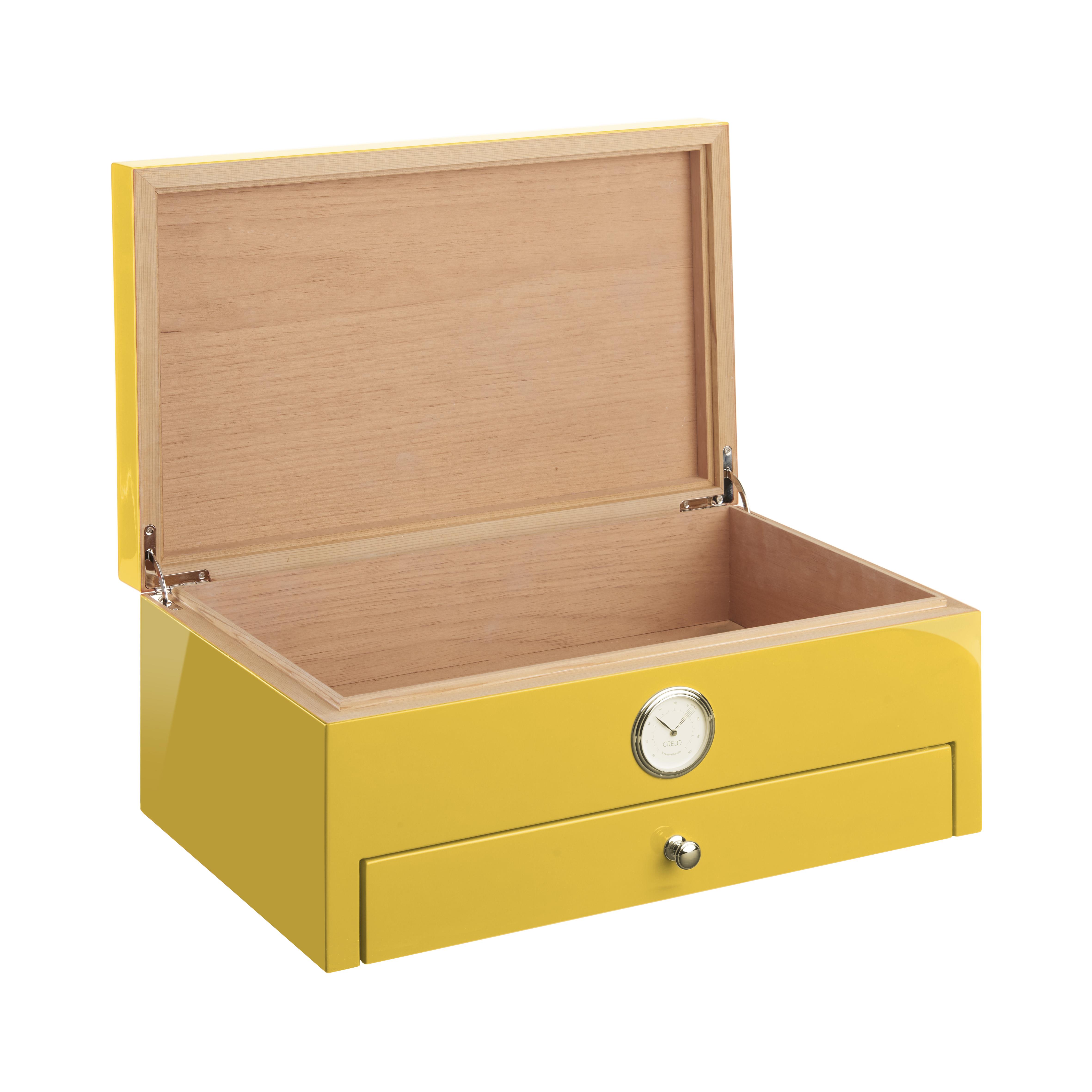 Morici Collection Italy Handmade Humidor Puro Kutusu - Roma Collection- Special Club Edition- Yellow - 100s