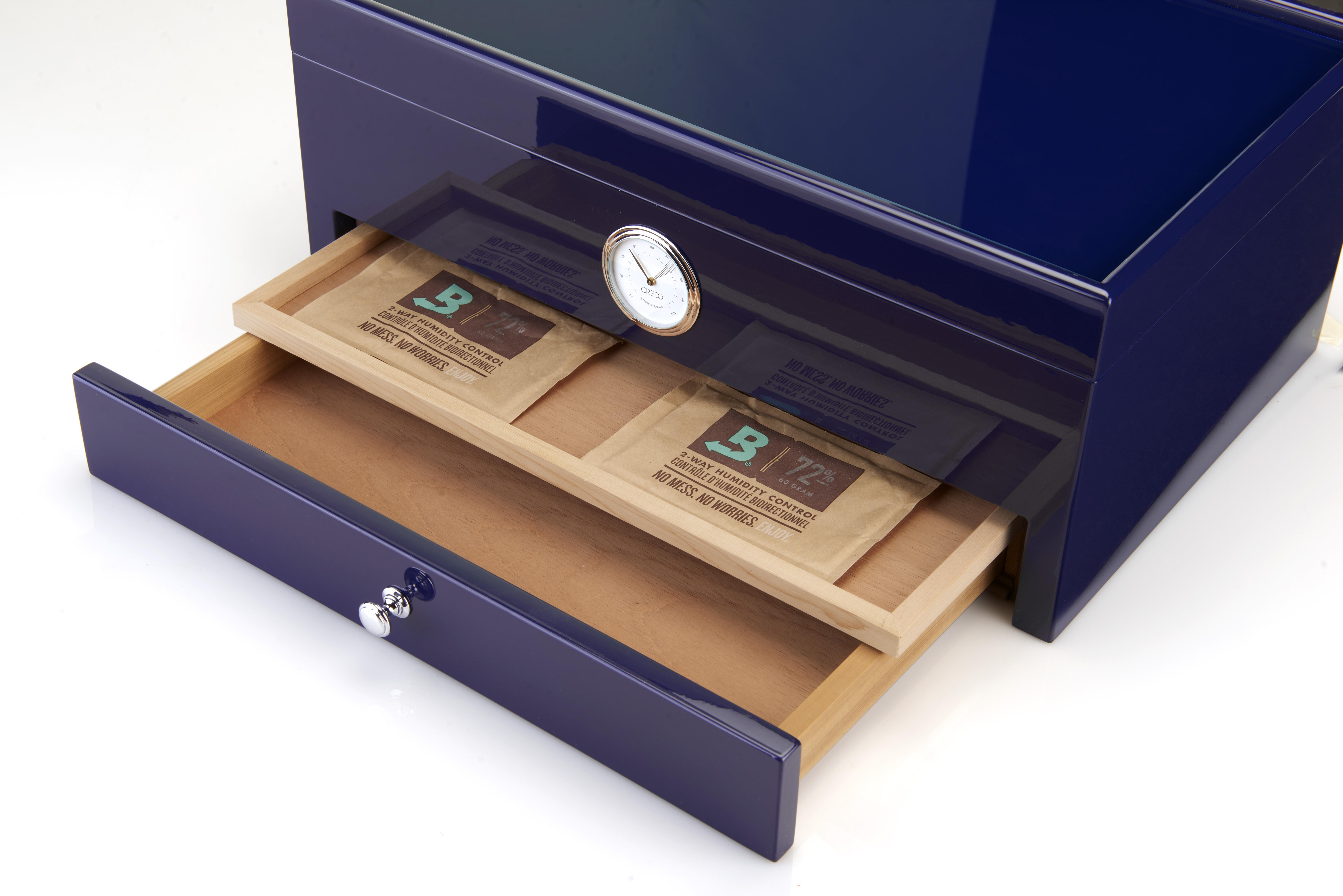 Morici Collection Italy Handmade Humidor Puro Kutusu - Roma Collection- Special Club Edition- Blue - 100s