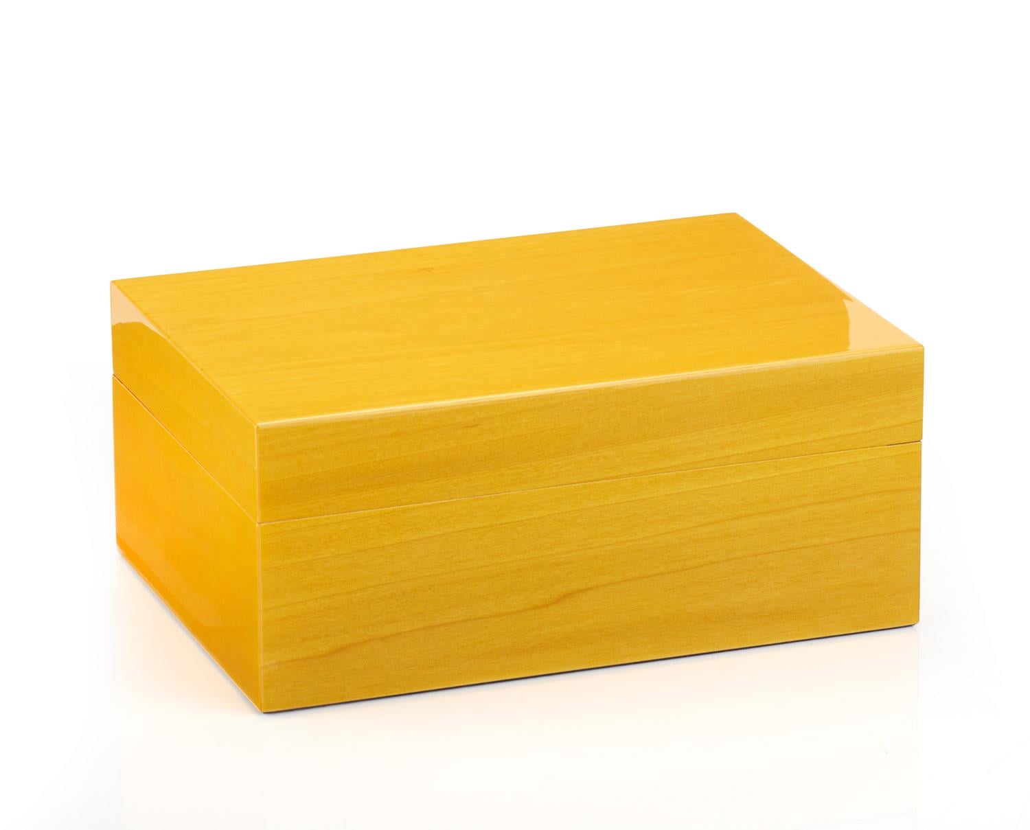 Morici Collection Italy Handmade Humidor Puro Kutusu - Roma Collection- Yellow Veined- 50s