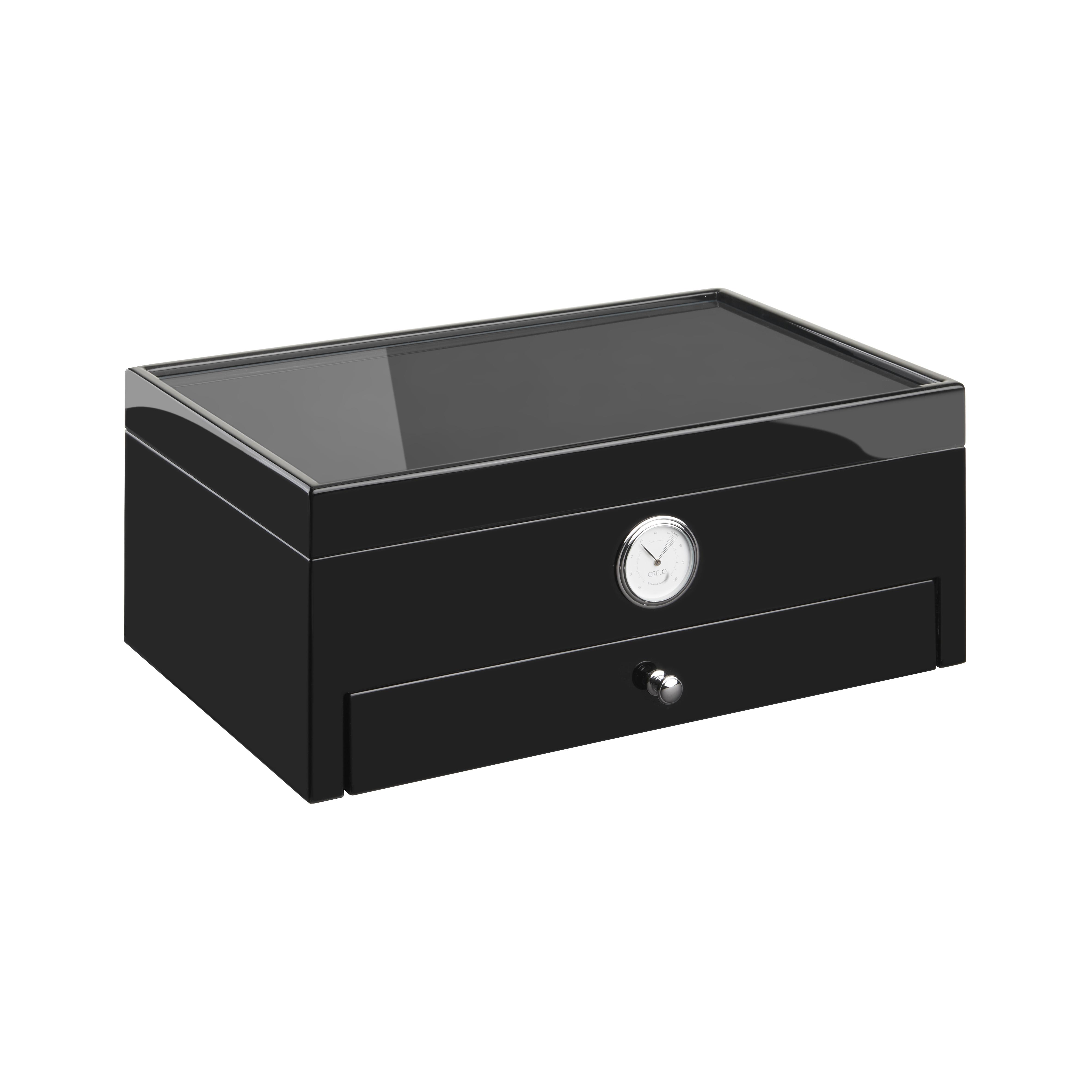 Morici Collection Italy Handmade Humidor Puro Kutusu - Roma Collection- Special Club Edition- Black - 100s