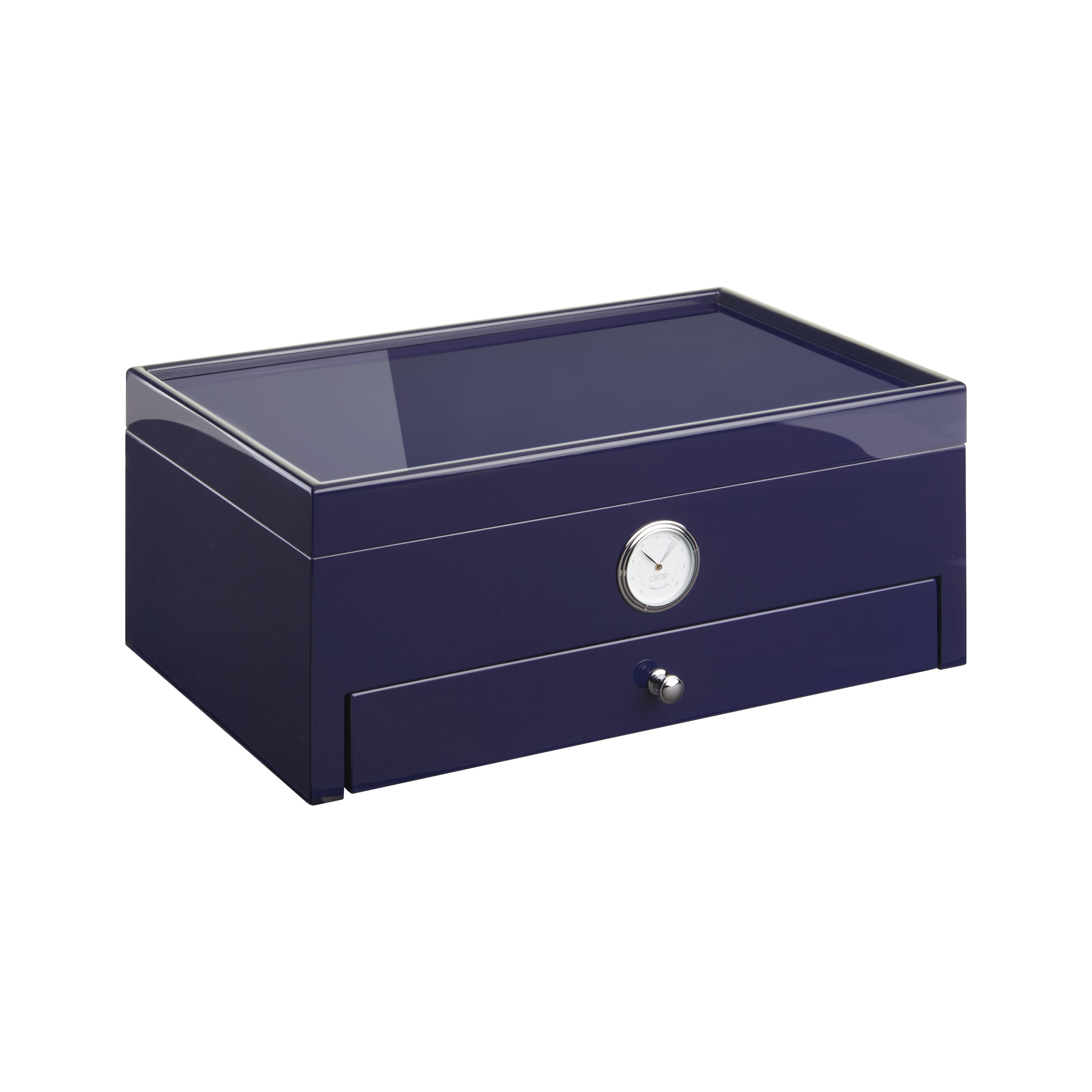Morici Collection Italy Handmade Humidor Puro Kutusu - Roma Collection- Special Club Edition- Blue - 100s