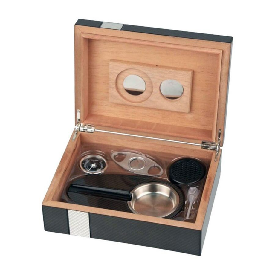 Passatore Karbon Sedir Humidor Puro Seti Siyah 20s
