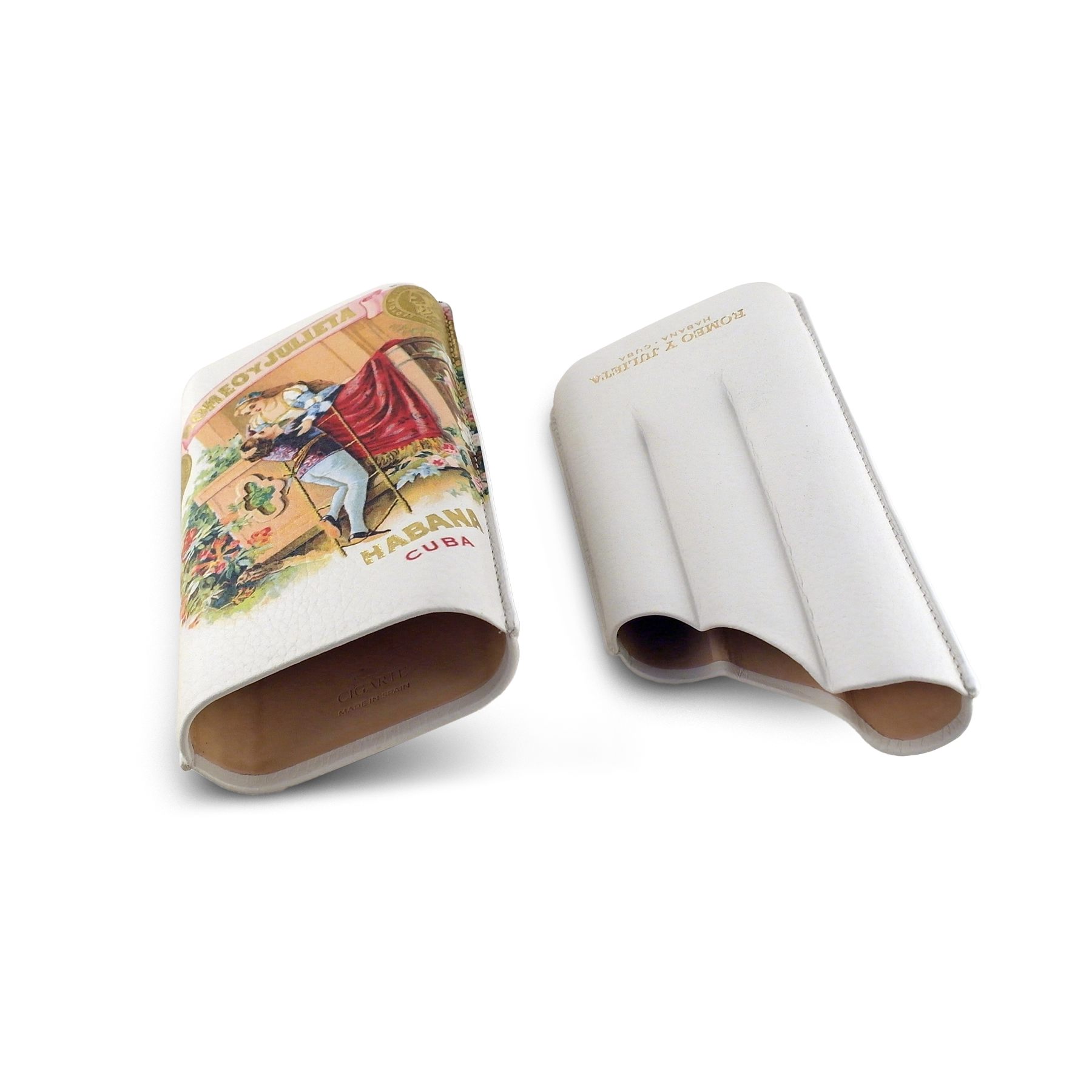 Romeo y Julieta Gerçek Deri Puro Kılıfı Üçlü 60 Ring - Beyaz