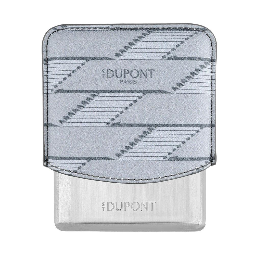 S.T. Dupont Coated Canvas Monogram Parlak Gri Deri Cigarillo Kılıfı 183180