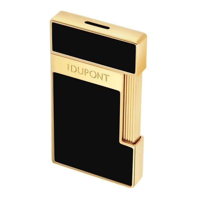 St Dupont Slimmy Golden Shiny Black Lacquer Çakmak 28002