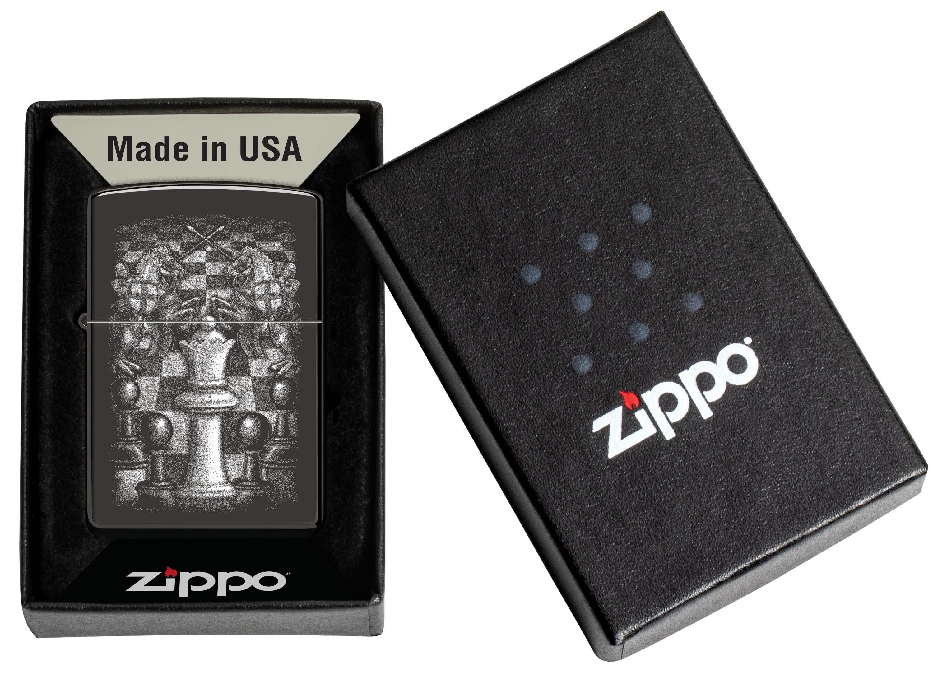 Zippo Chess Design Ebony Çakmak
