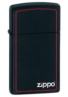 Zippo Slim Black Matte Red Frame Çakmak