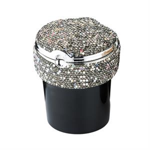 Angelo Led Işıklı Araç Araba Küllüğü Parıltılı Taş Kaplama Gri