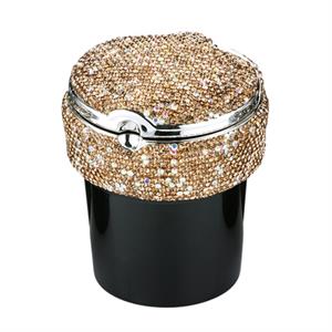 Angelo Led Işıklı Araç Araba Küllüğü Parıltılı Taş Kaplama Gold