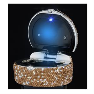 Angelo Led Işıklı Araç Araba Küllüğü Parıltılı Taş Kaplama Gri