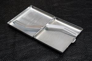 Angelo Metal Kare Desenli Kısa Sigara Tabakası 18li