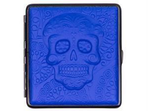 Atomic German 3D Deri Kısa Sigara Tabakası 18li Skull Blue
