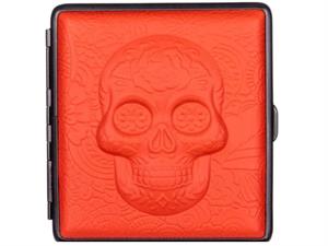 Atomic German 3D Deri Kısa Sigara Tabakası 18li Skull Red