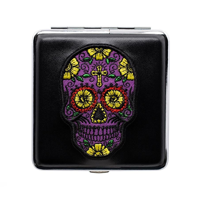 Atomic German Skull Deri Kısa Sigara Tabakası Mor 20li