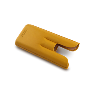 Cohiba Gerçek Deri Puro Kılıfı Üçlü 60 Ring - Sarı Siyah