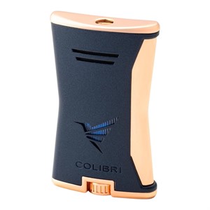Colibri Slim Lacivert/Rose Gold Tek Alevli Puro Çakmağı
