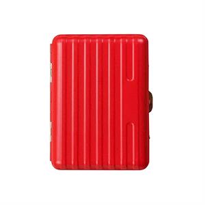 Cool Bavul Desen Metal Kısa Sgara Tabakası 12li Satin Kırmızı