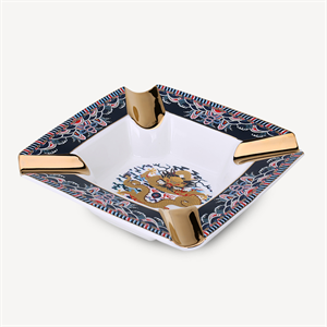 Elegant Chinese Dragon Büyük Boy 4lü Puro Küllüğü Desenli Gold
