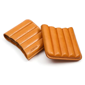 Jemar 5 Puro kapasiteli 36 ring Deri Puro Cigarillo Kılıfı Taba