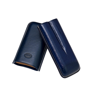 Jemar İkili Deri Puro Kılıfı 52 Ring Mavi