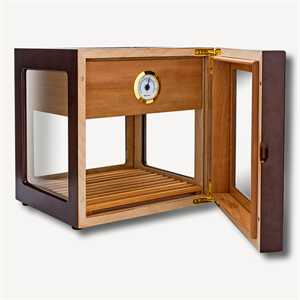 Lubinski Cam Küp Cedar Tepsili Puro Kutusu Humidor 40s