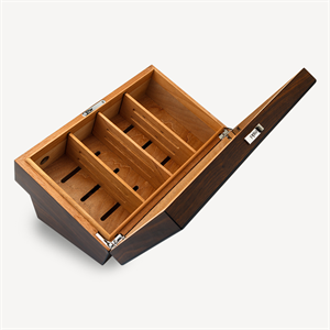 Lubinski Cedar Camlı Puro Kutusu Humidor Double Kahve 25s
