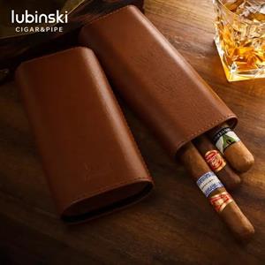 Lubinski Deri 3lü Puro Kılıfı Kesicili Kahve(60 Ring)