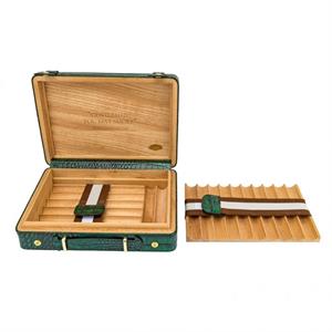 Lubinski Deri Croco Humidor El Çantası Puro Kutusu 18s Kahve