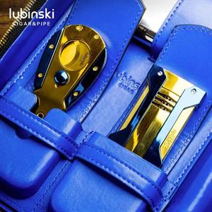 Lubinski Deri Seyahat Puro Çantası Siyah Çakmak-Kesici-Matara Set