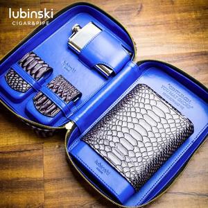 Lubinski Deri Seyahat Puro Çantası Siyah Çakmak-Kesici-Matara Set
